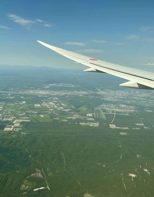 北海道上空からの景色